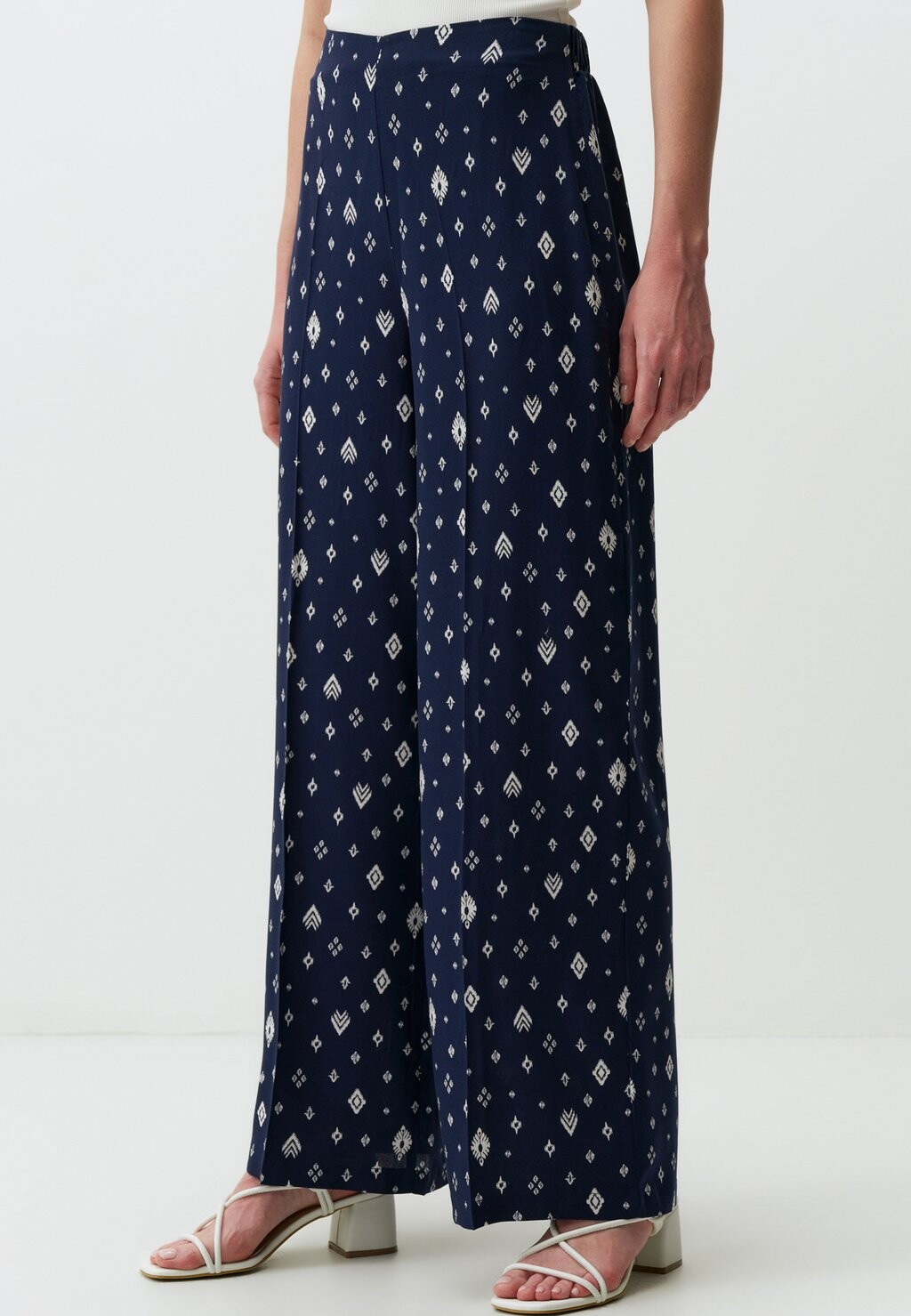 

Брюки Wide Leg High Waist Patterned Jimmy Key, темно-синие
