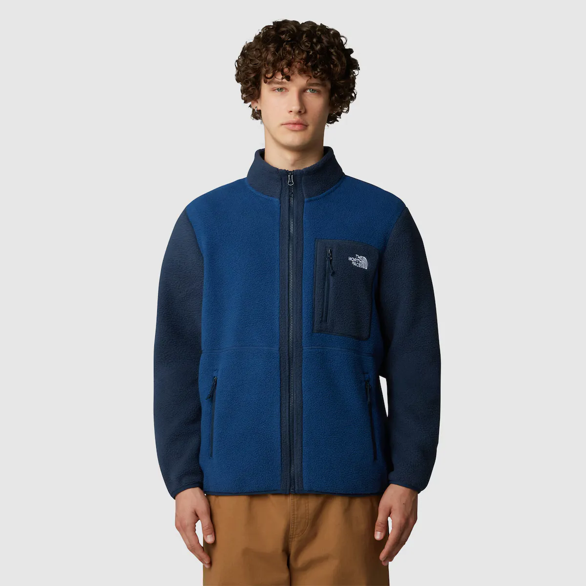 

Yumiori The North Face Мужская флисовая куртка на молнии, синий