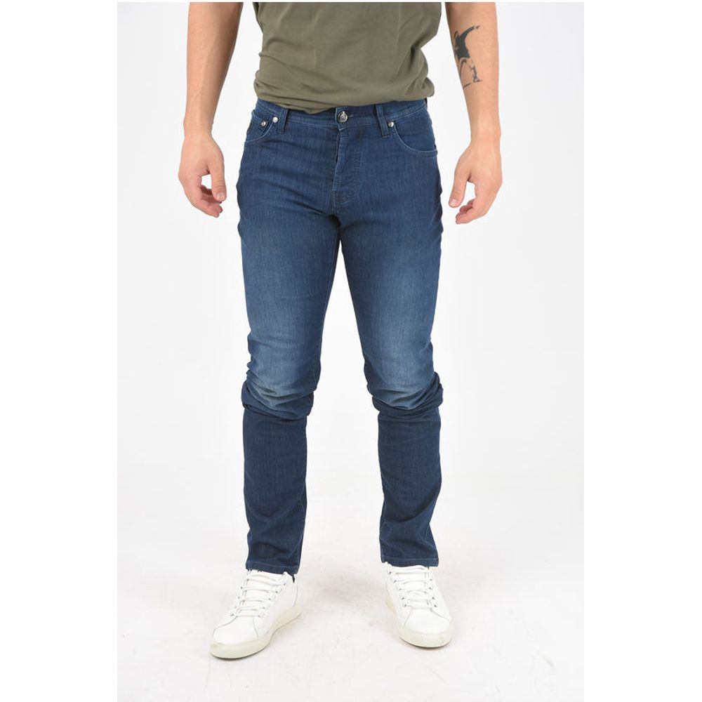 

ID LUXURY DENIM Джинсы темного цвета с 5 карманами 17 см Corneliani, Blue