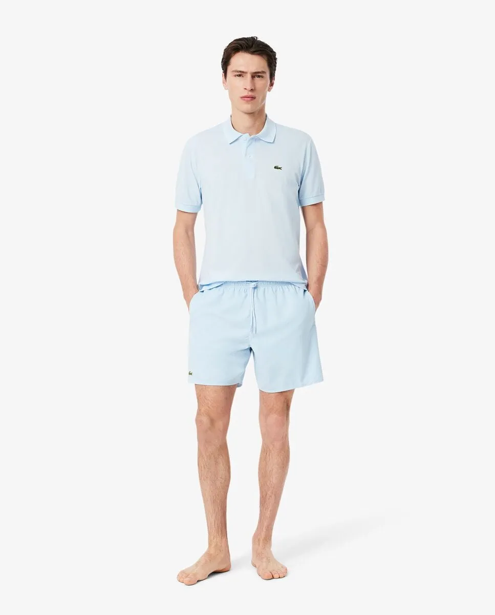 

Однотонные мужские шорты для плавания средней длины Lacoste, голубой