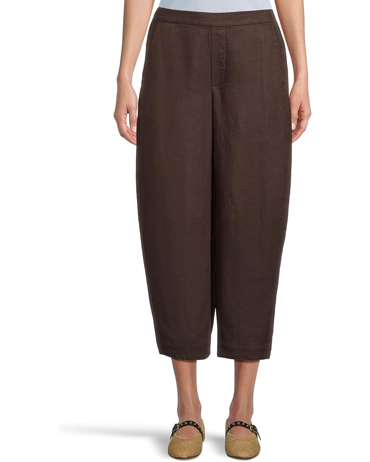 

Брюки Madewell Barrel Flat Front E-Back Linen Pull-On in Charred Oak, цвет Charred Oak