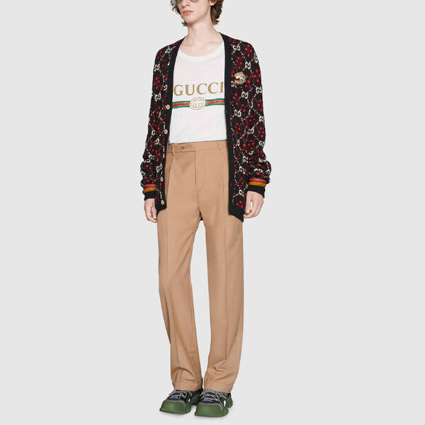 Футболка washed jersey oversize t-shirt 'white' Gucci, белый — фото 4