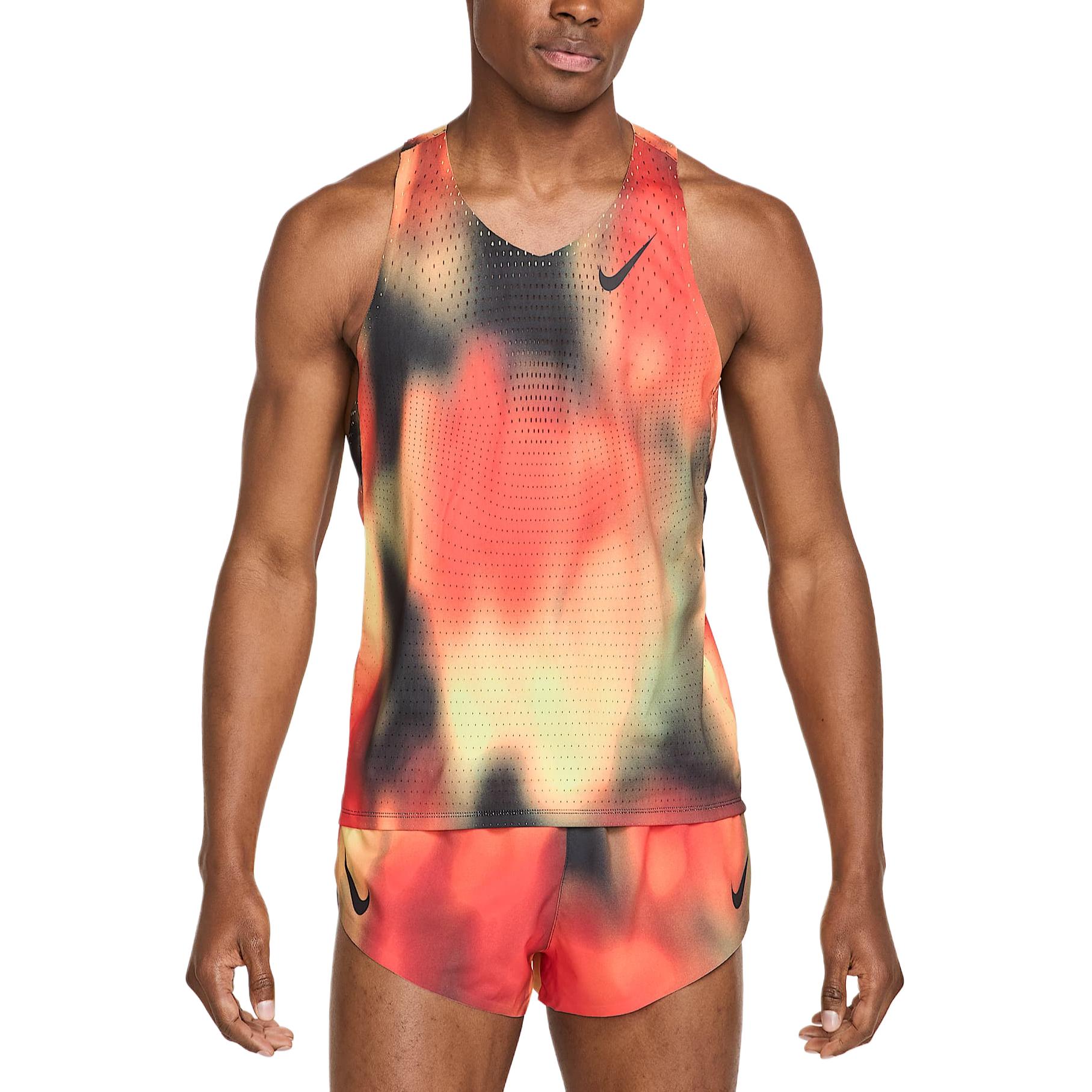 Мужская майка для бега AeroSwift Elite Entry Dri FIT Adv Nike, светло- желтый желтый/светло-красный/черный — фото 3