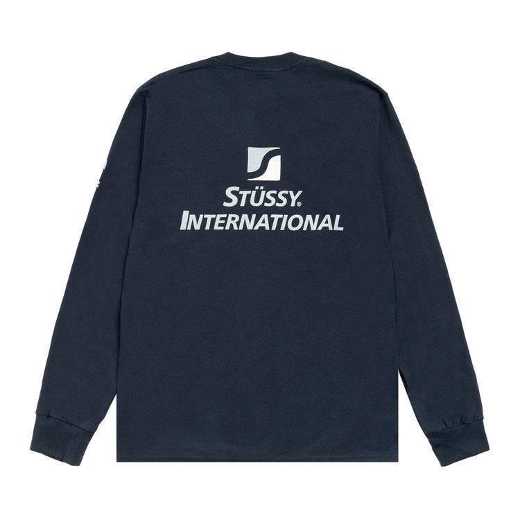 Футболка Stussy International Long-Sleeve Tee 'Navy' — фото 2