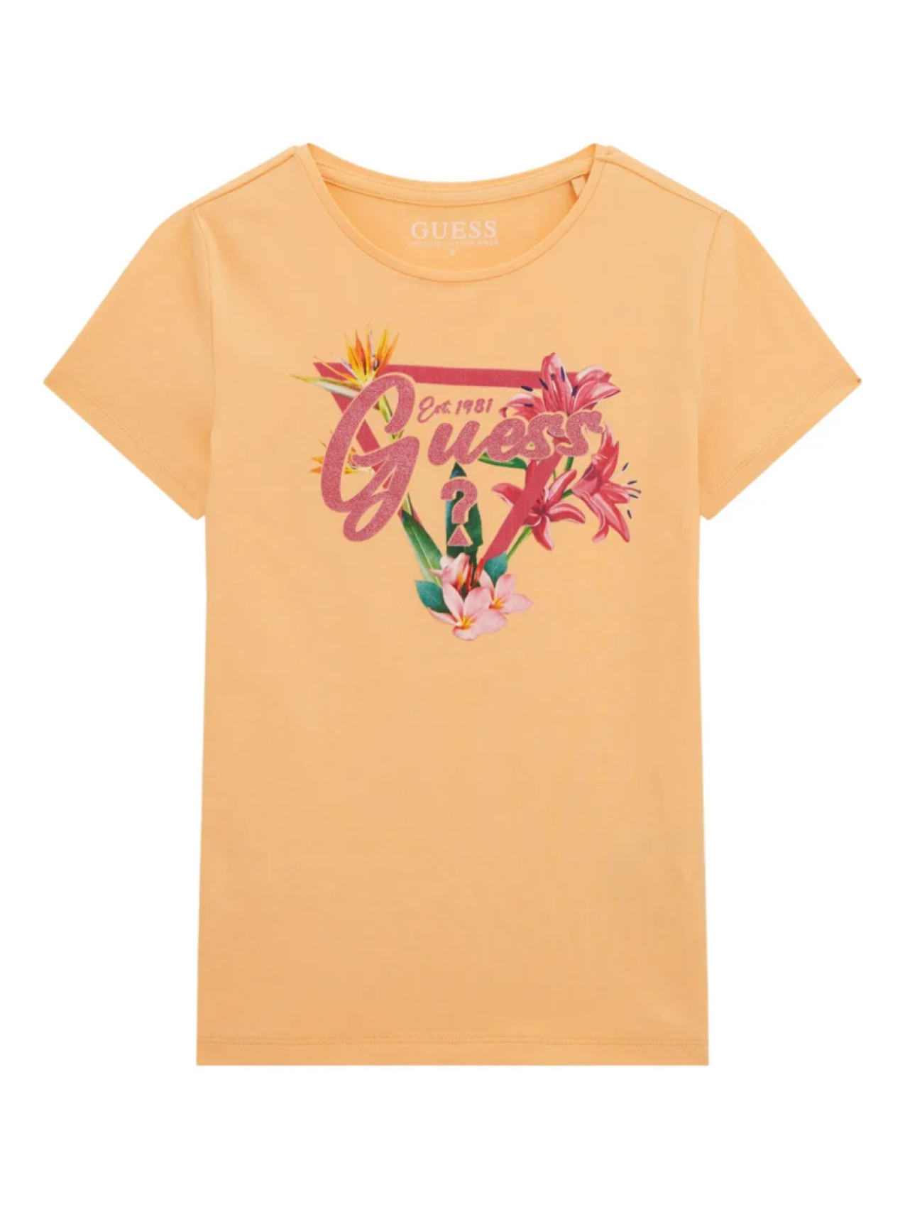 

Футболка с логотипом guess kids, оранжевый