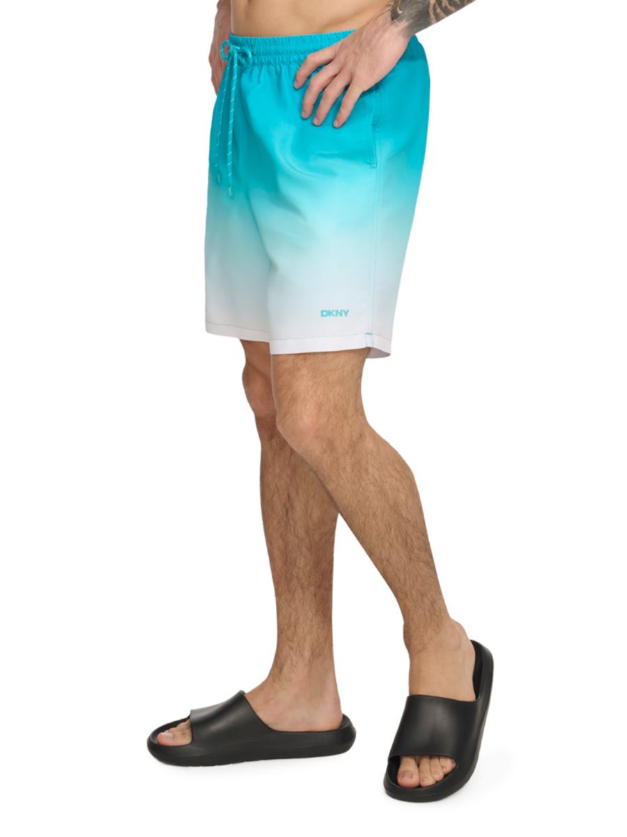 

Плавки-шорты с завязками и эффектом омбре DKNY, цвет Turquoise
