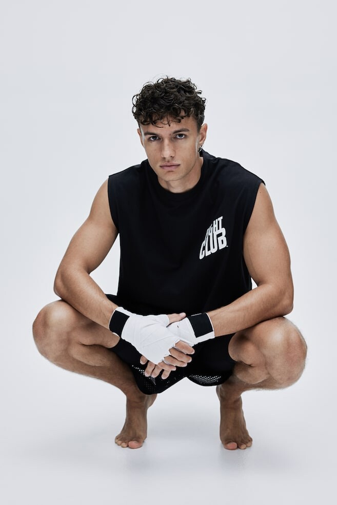 

Спортивная майка свободного кроя из материала drymove H&M, черный