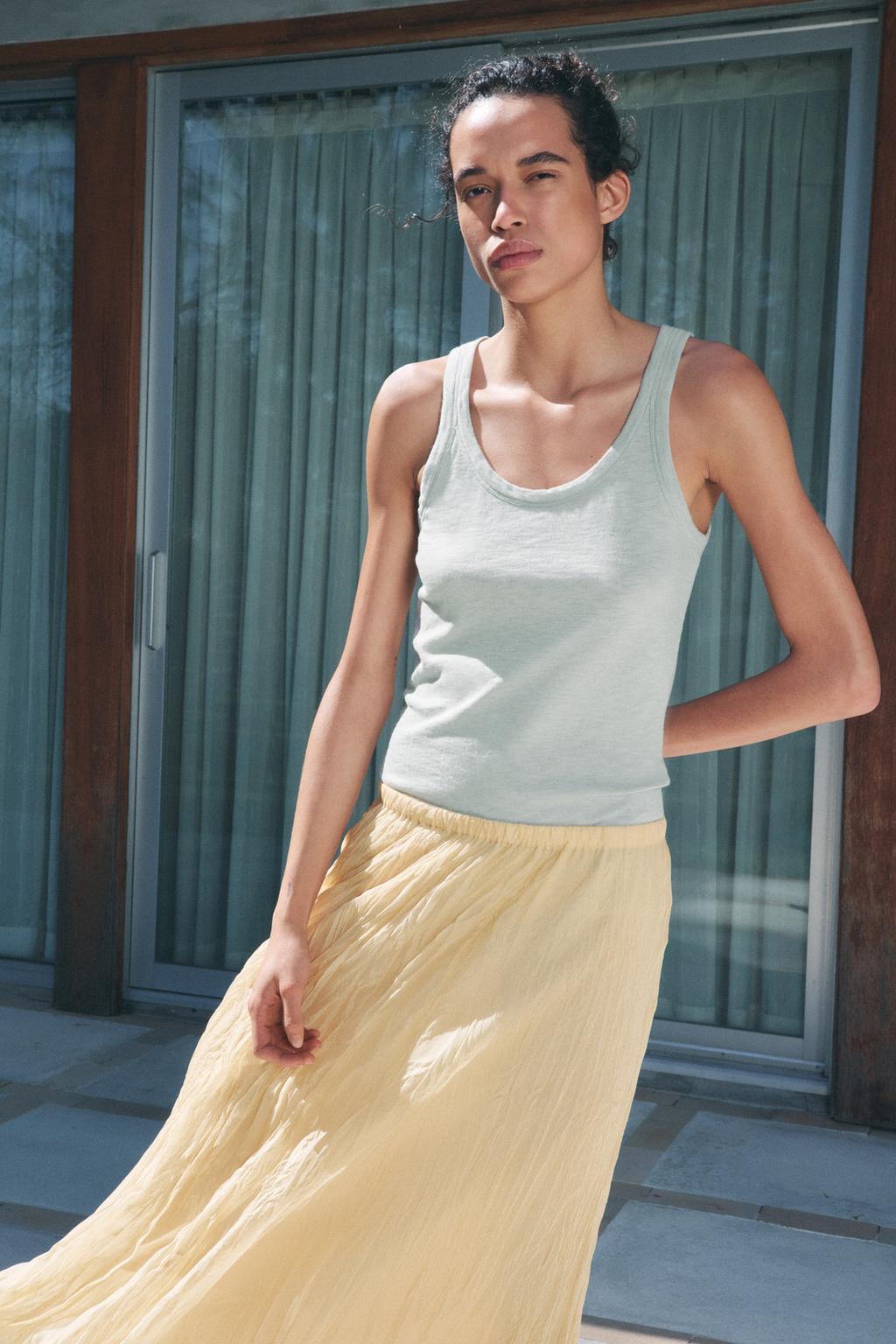 

Футболка с эффектом выцветания ZARA, светло-зеленый