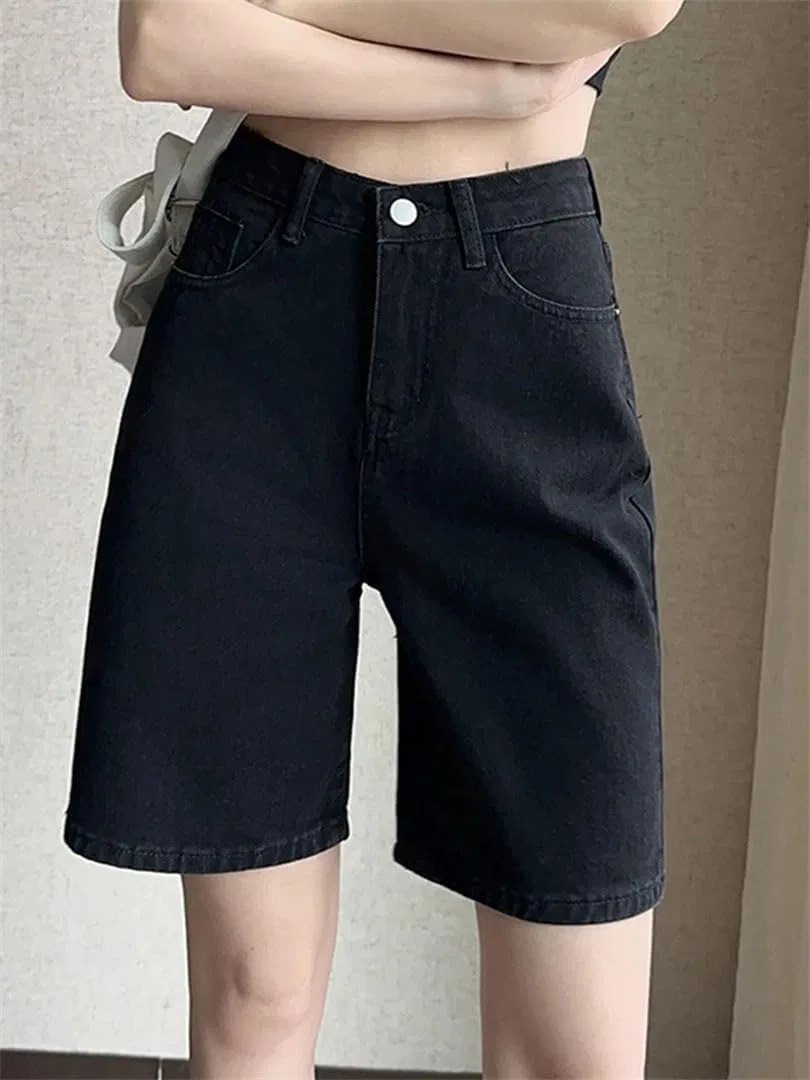 Джинсы капри Japanese Style Preppy Denim, Black — фото 4