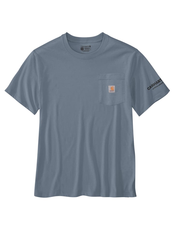 

CARHARTT Футболка с графическим принтом сине-серого цвета, Серый, CARHARTT Футболка с графическим принтом сине-серого цвета