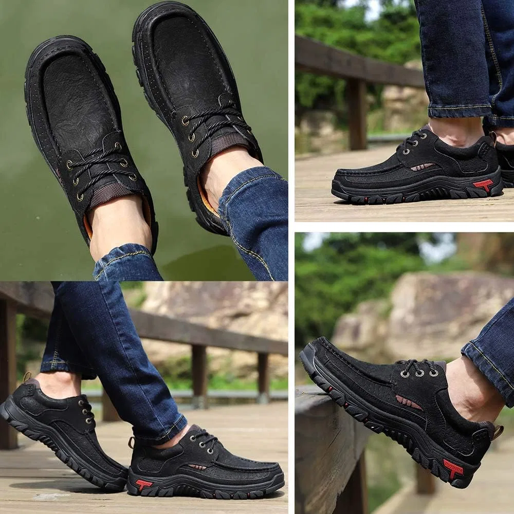 Оксфорды из натуральной кожи, дышащие мужские, Black-lace Up CERYTHRINA — фото 4