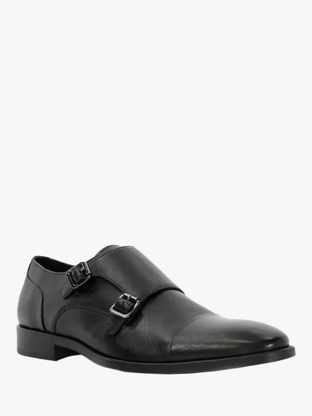 Туфли-монки Satchin Wide Fit из кожи с гибкой подошвой и защитным носком, черные Dune London — фото 3