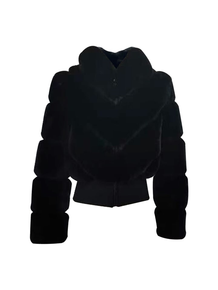 

Куртка GINI LONDON Gini Faux Fur Zip Front, черный