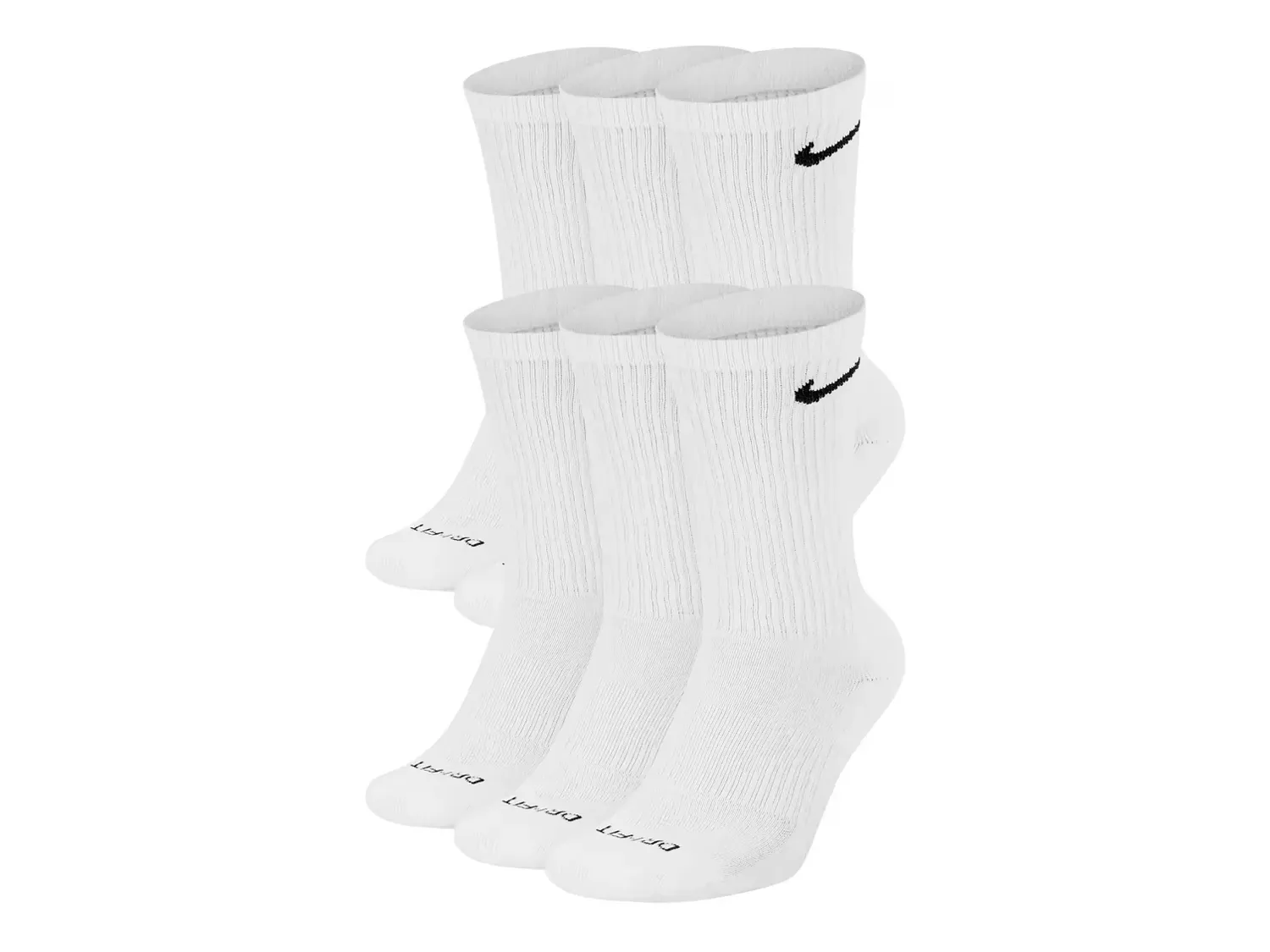 

Повседневные усиленные носки с мягкой подушкой - набор 6 шт. Nike, White