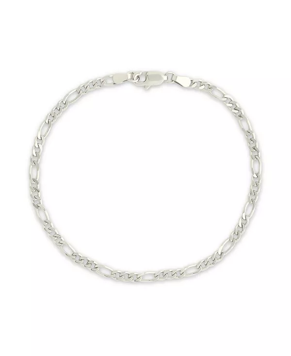

Браслет-Цепочка Фигаро из стерлингового серебра Sterling Forever, silver