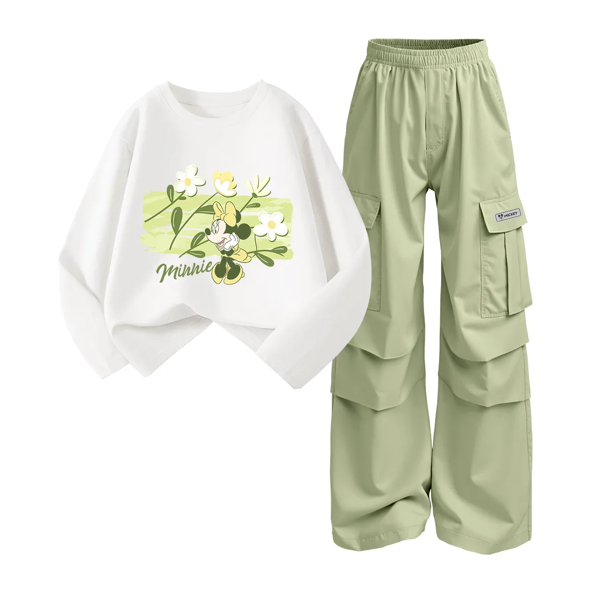 Детский спортивный костюм Casual для детей 3-7 лет Disney, Di LV Morning White+Di H Square Hook-and-Loop K Outdoor Green