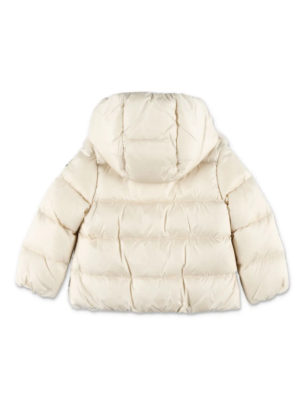 Пуховик с нашивкой-логотипом Moncler Enfant, нейтральный — фото 2