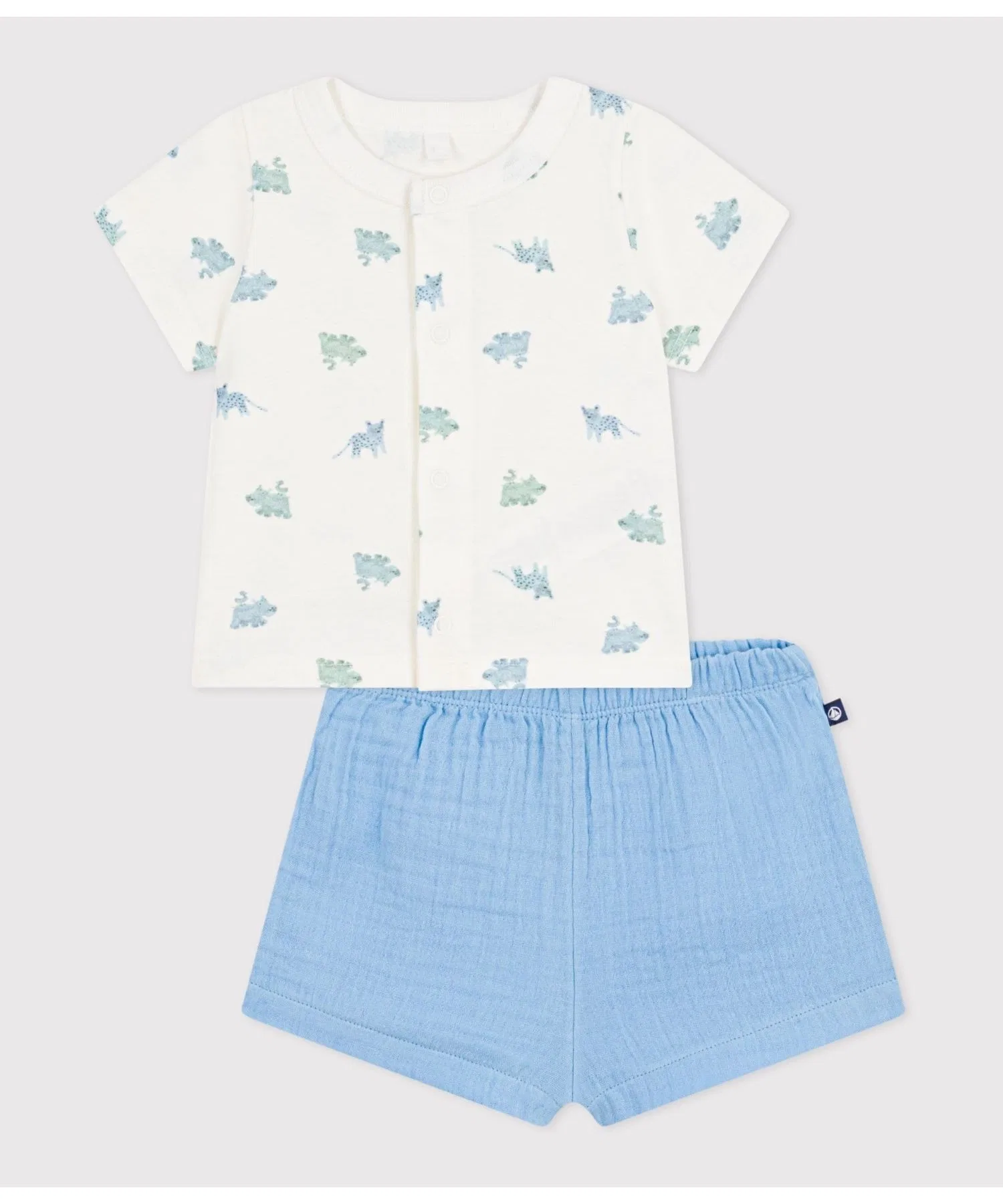 Детский комплект из хлопка PETIT BATEAU светло-голубой