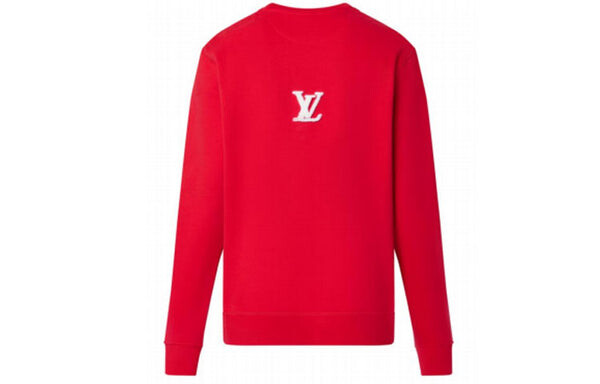 Толстовка men's ss22 alphabet pattern printing round neck long sleeves red Louis Vuitton, красный — фото 2