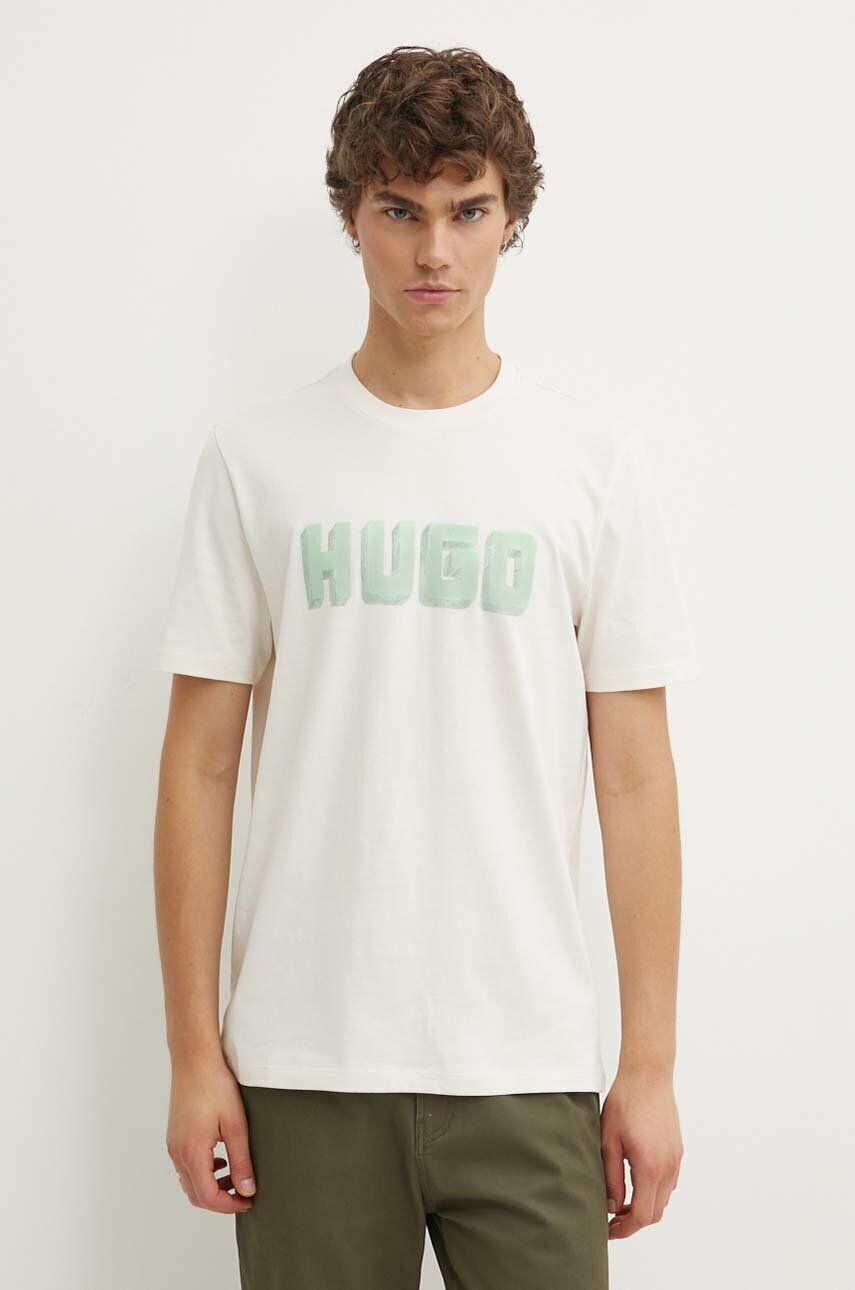 

Хлопковая футболка HUGO, бежевый