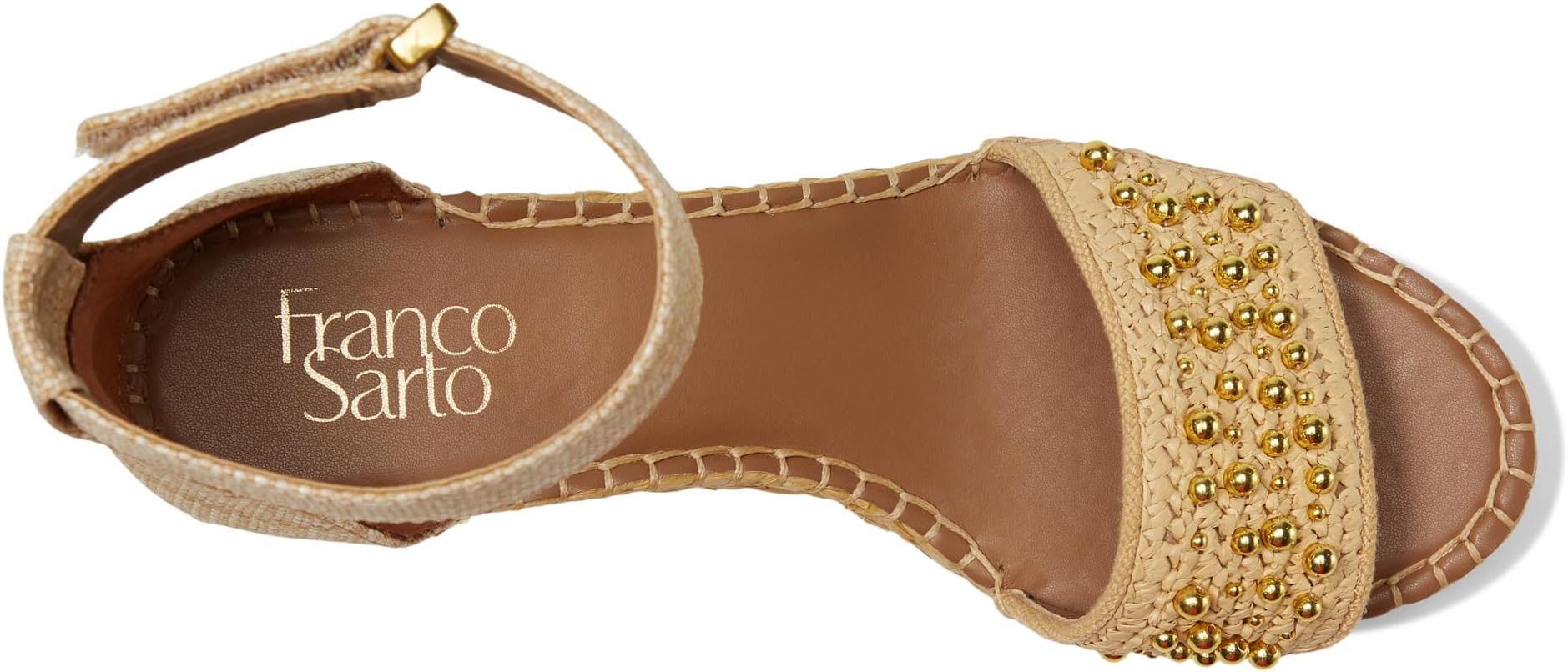 Туфли Franco Sarto Clemens Raffia Espadrille Wedge Heel Sandals, Natural Beige Raffia — фото 2