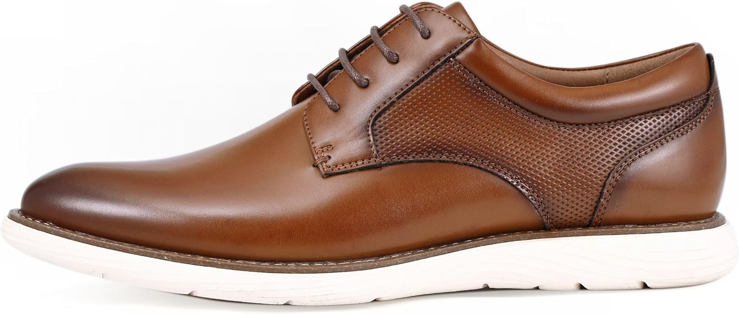 Мужские повседневные туфли Amali на подскоке - лоферы для мужчин, Cognac Lace-up (Alec) — фото 2