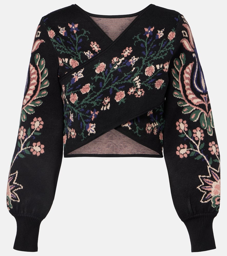 

Волшебный сад вязаный топ-накидка Farm Rio, Marvelous Garden Black