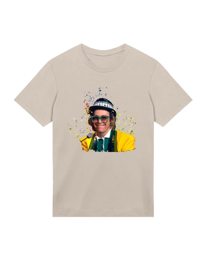 

Футболка TV Times Элтон Джон за пианино 1977 года песочного цвета F4NT4STIC, Бежевый, Футболка TV Times Элтон Джон за пианино 1977 года песочного цвета F4NT4STIC