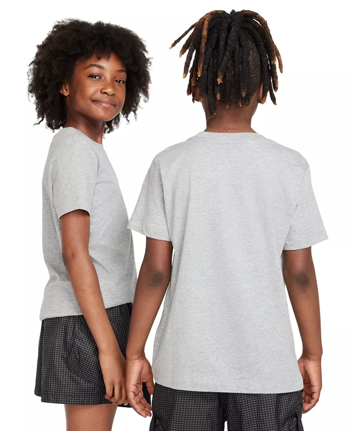 Футболка Big Kids Sportswear с вышитым логотипом и принтом Nike, серый — фото 2