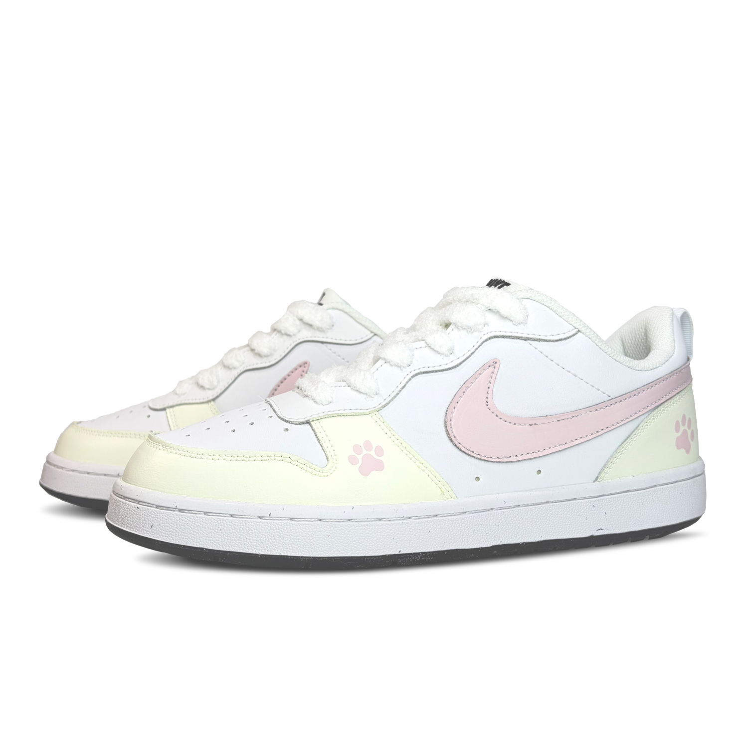 Nike Court Borough Light Pink Обувь для скейтбординга для детей и подростков, устойчивые к истиранию, низкие, розовые и желтые — фото 4