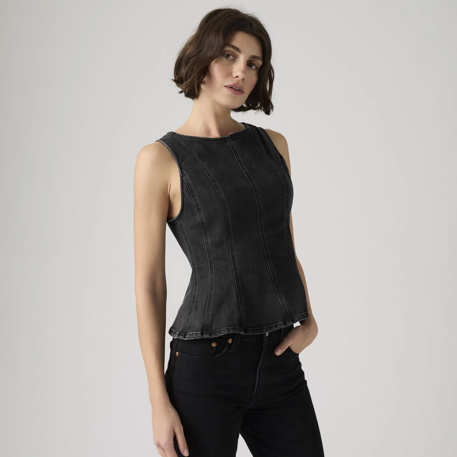 Топ с баской от Лейтон Levi's, Black