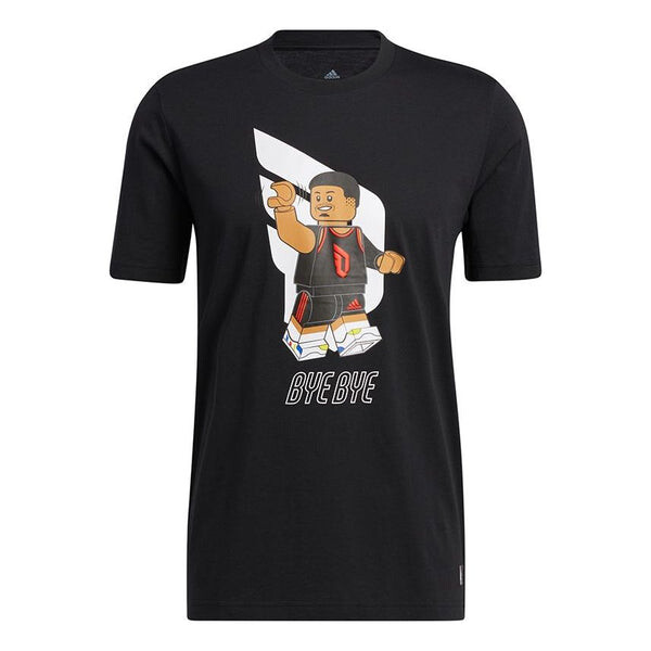 

Футболка men's x lego crossover dame ss damian . lillard funny blocks printing basketball sports short sleeve black t-shirt Adidas, черный