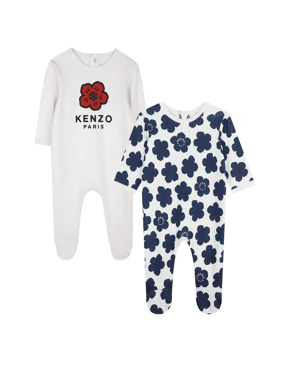 

Упаковка из 2 детских пижам 100% хлопок с застежкой сзади Kenzo Kids, белый