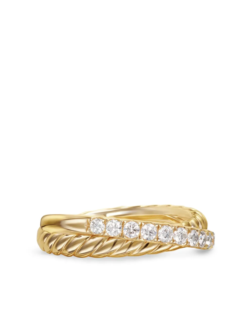 

Кольцо Crossover Two Row из желтого золота с бриллиантами (5 мм) David Yurman, золотой