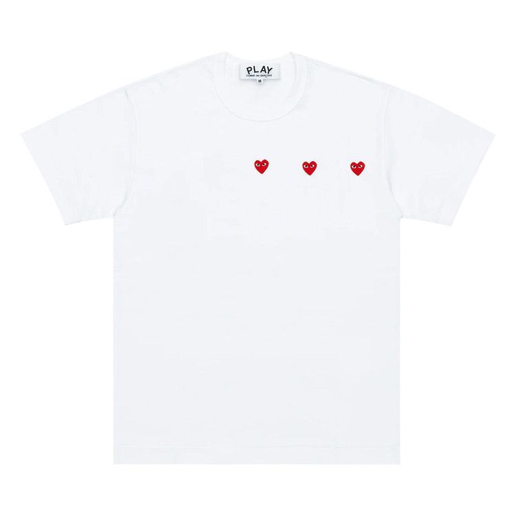 

Футболка Comme des Garçons PLAY Logo Print Tee, White/Red