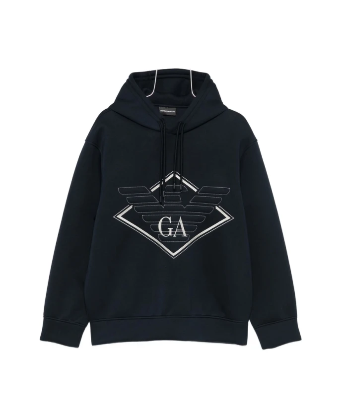 

Толстовка с логотипом орла темно-синего цвета Emporio Armani, синий