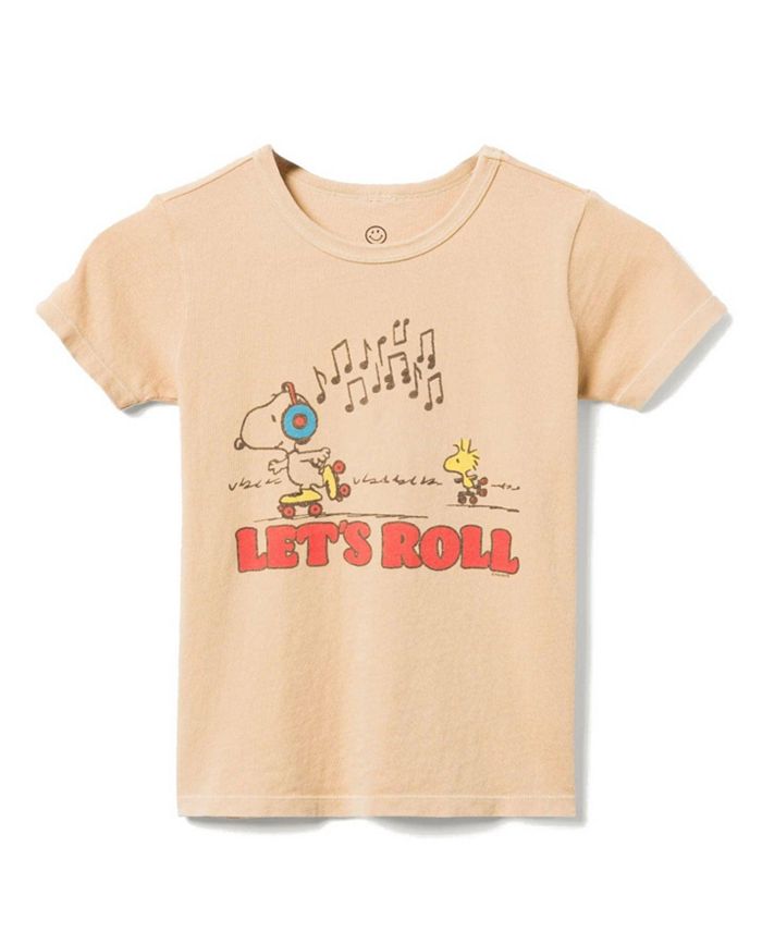 

Унисекс футболка "Snoopy Let's Roll" - для малышей и детей постарше Junk Food Clothing, коричневый/бежевый