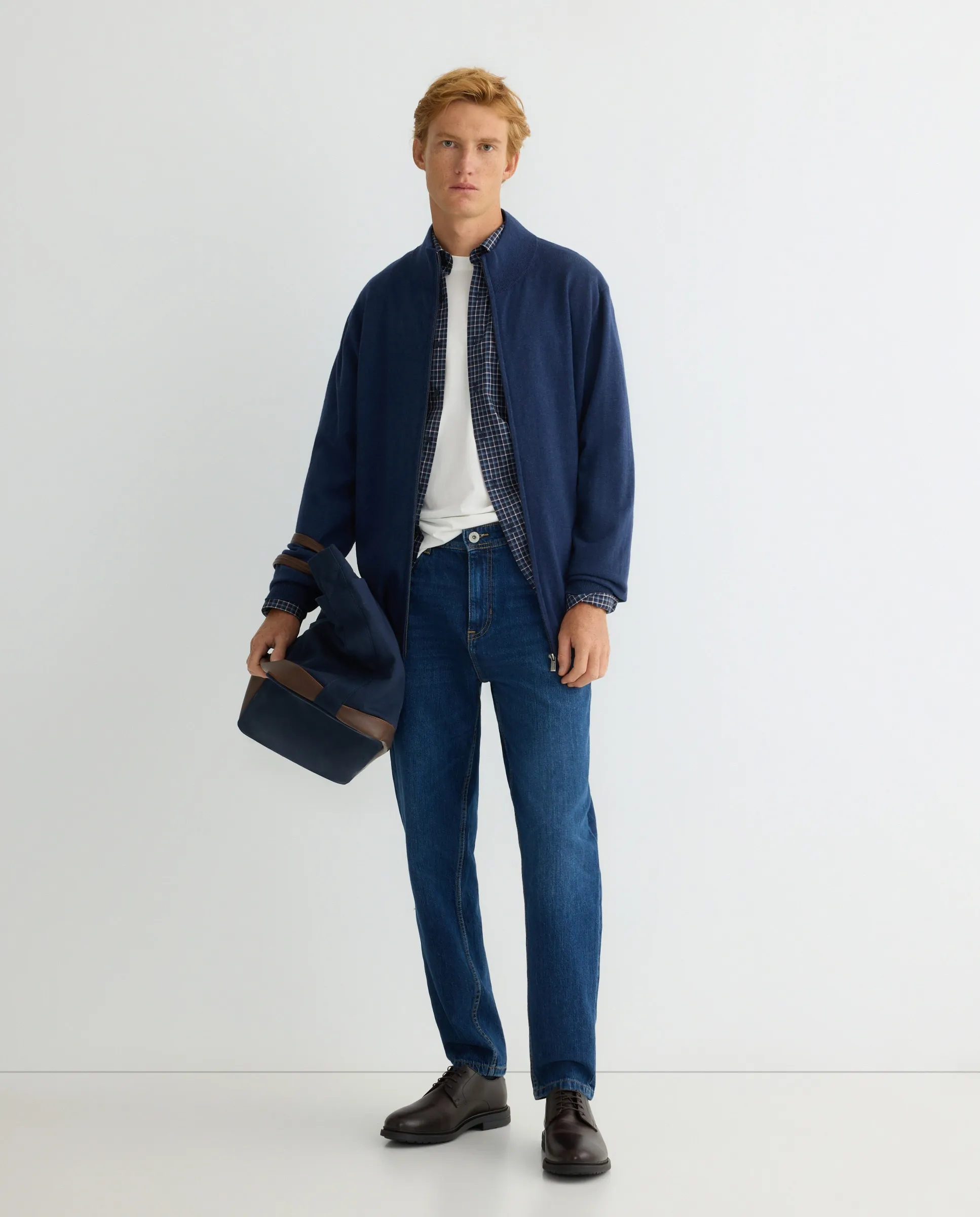 

Мужской кардиган на молнии больших размеров Rushmore, синий