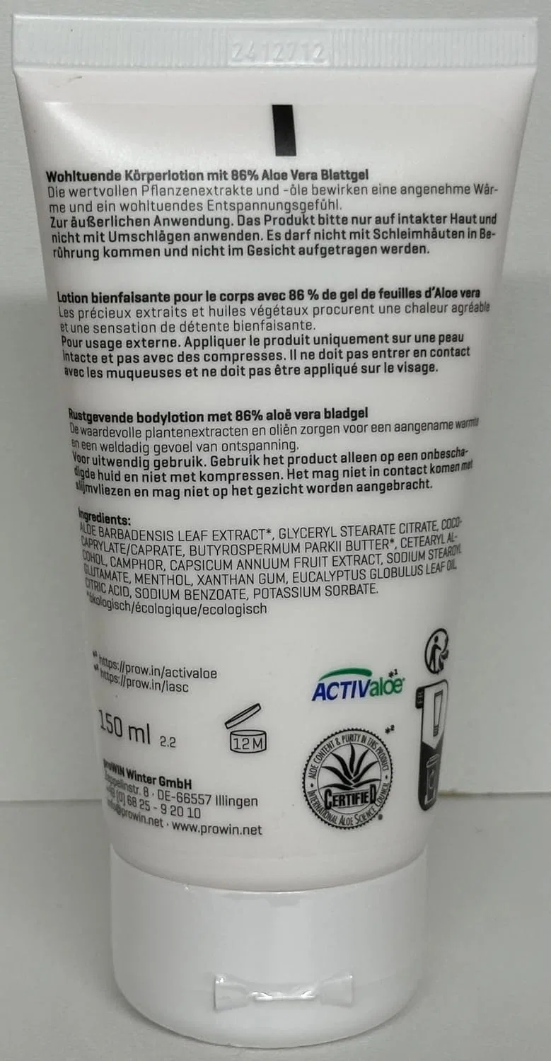 Лосьон Prowin Aloe Vera Heat Lotion 150 мл Prowin Gmbh — фото 2