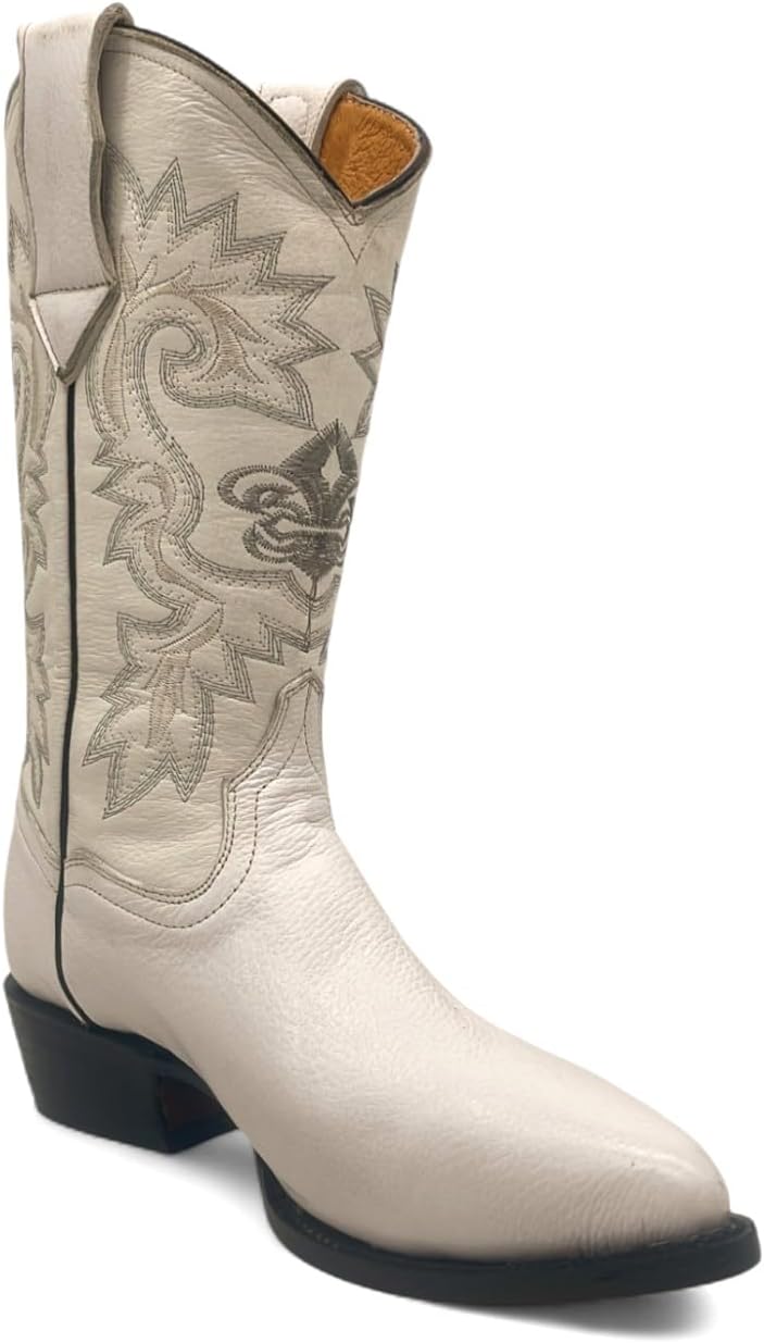 

Мужские западные ковбойские сапоги White Leather J Toe The Western Shops