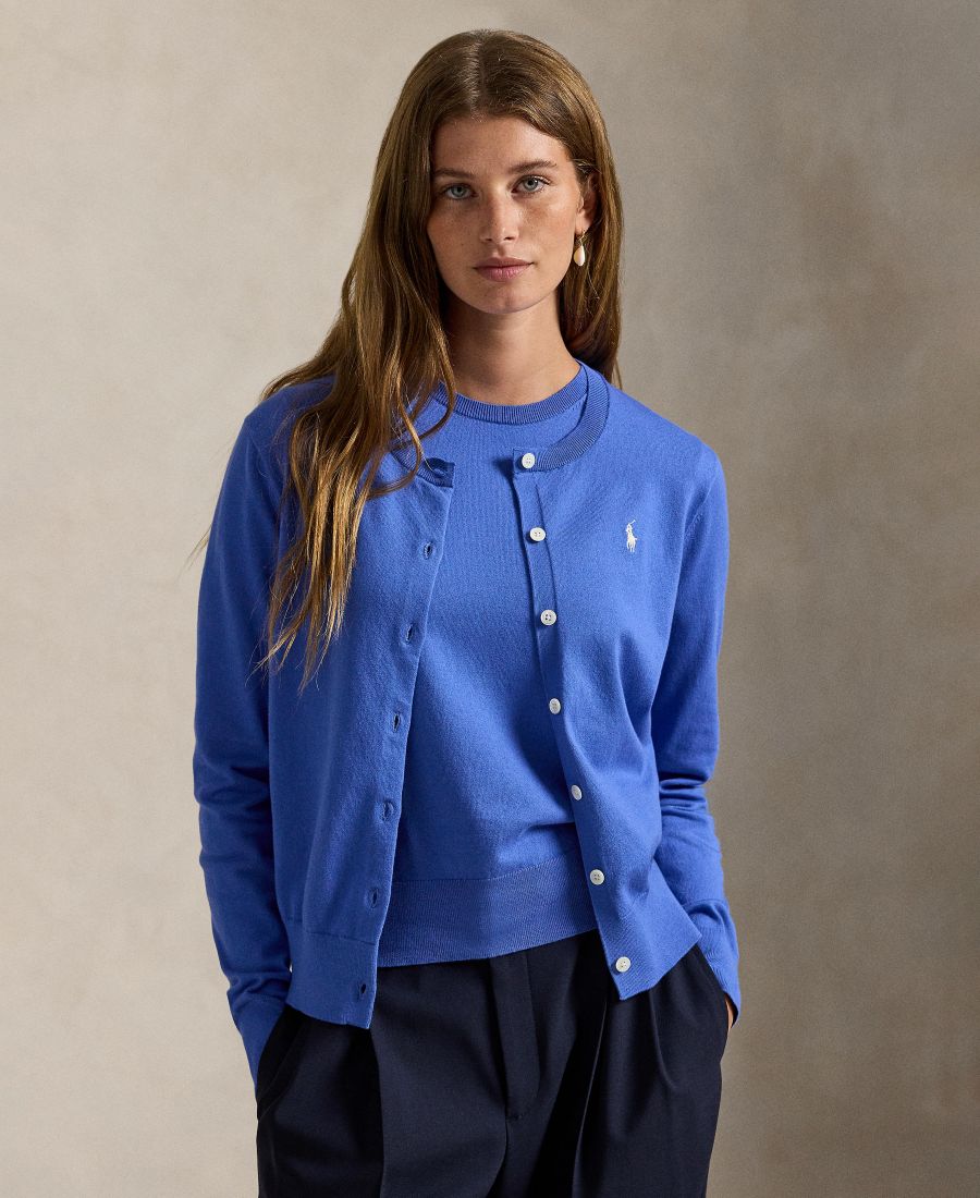

Женский кардиган с круглым вырезом и пуговицами Polo Ralph Lauren, Blue