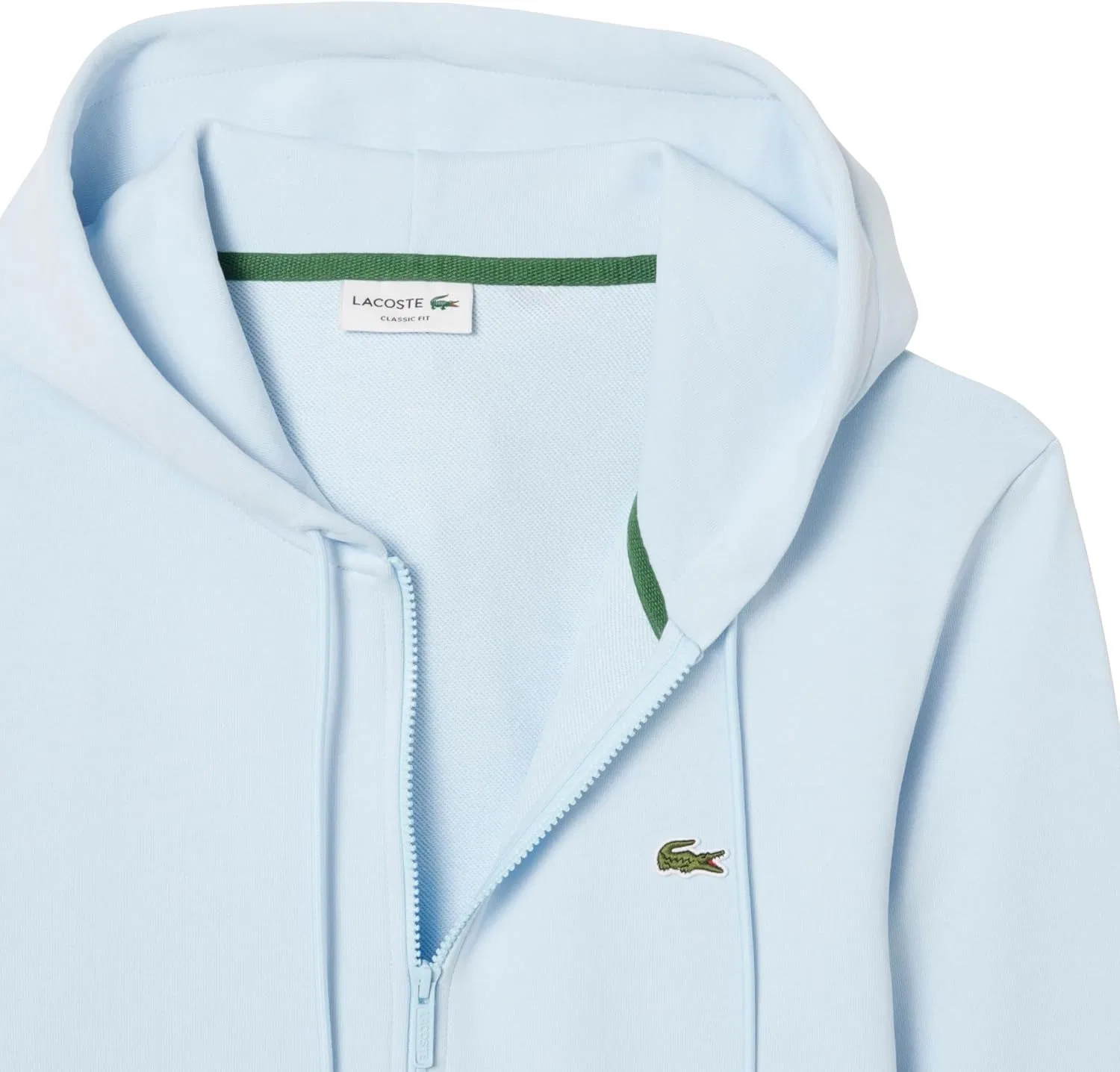 Флисовая кофта с молнией Lacoste, светло-голубой — фото 2