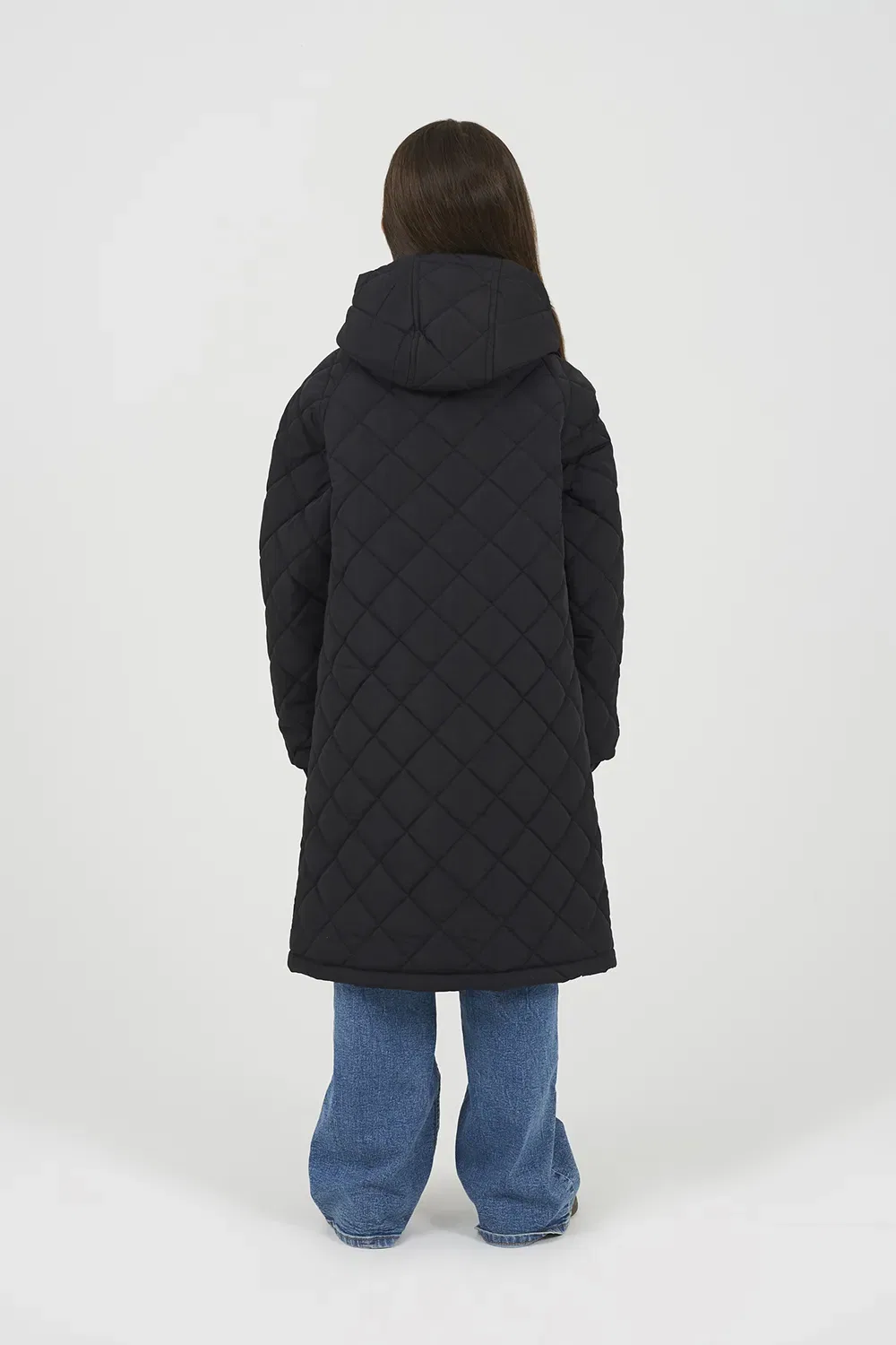 Куртка Diamond Quilted Longline Hooded Jacket Brave Soul, черный — фото 2