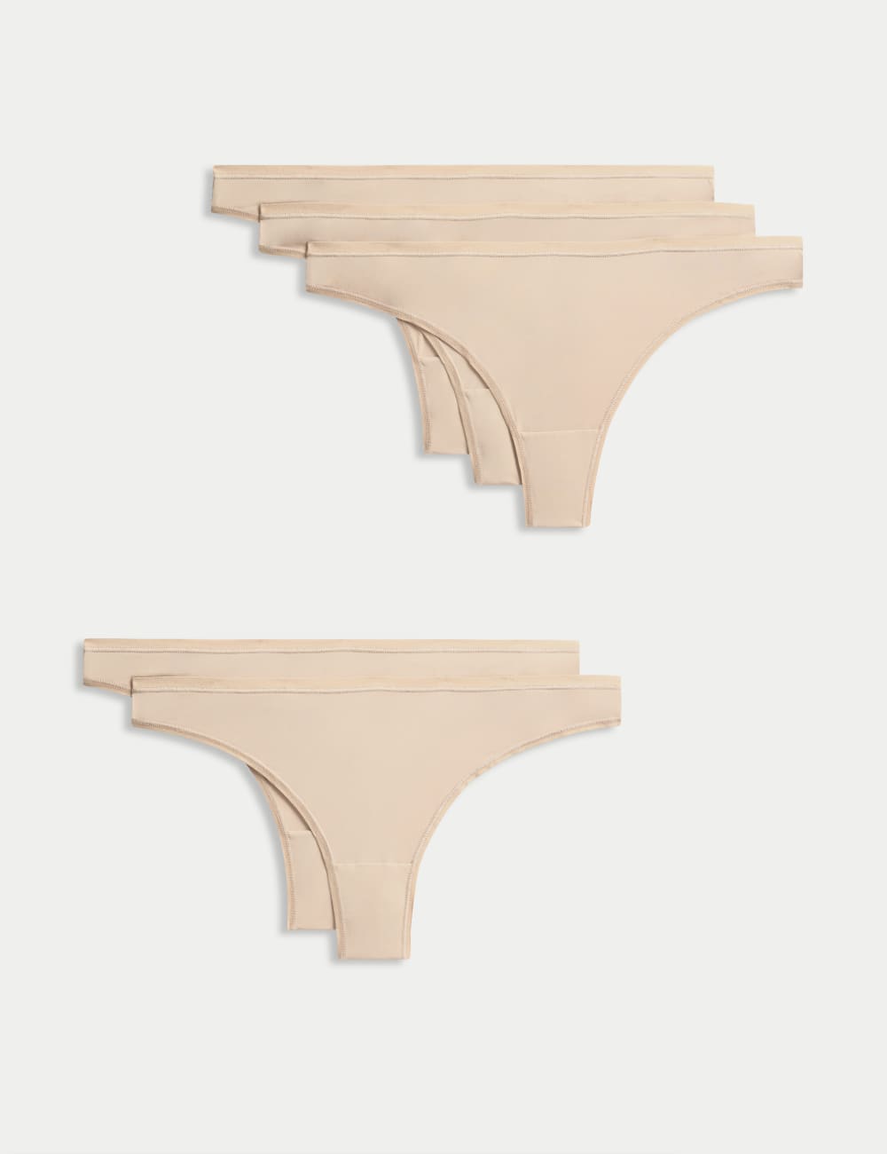 

5 шт. стринги из микрофибры No VPL с низкой посадкой Marks & Spencer, розовый кварц