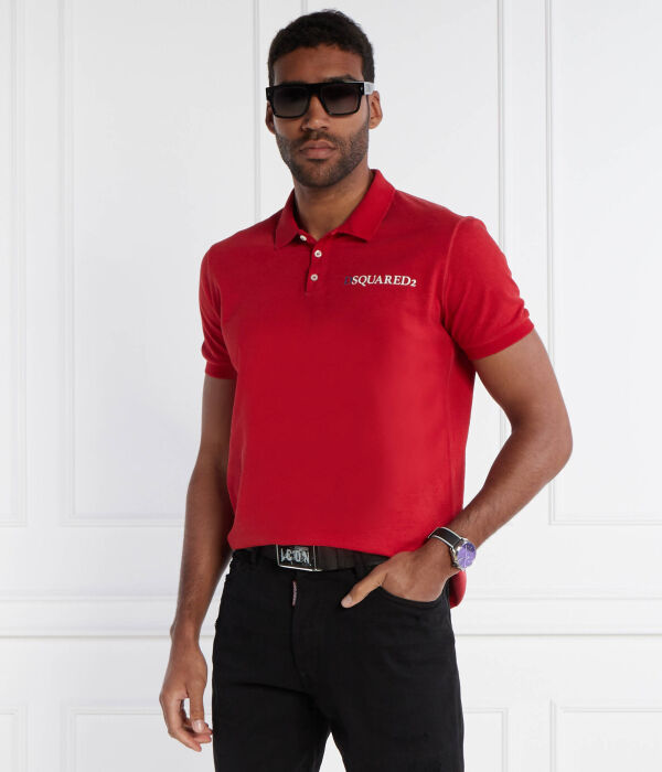 Поло Dsquared2 Tennis Slim Fit, красный — фото 3