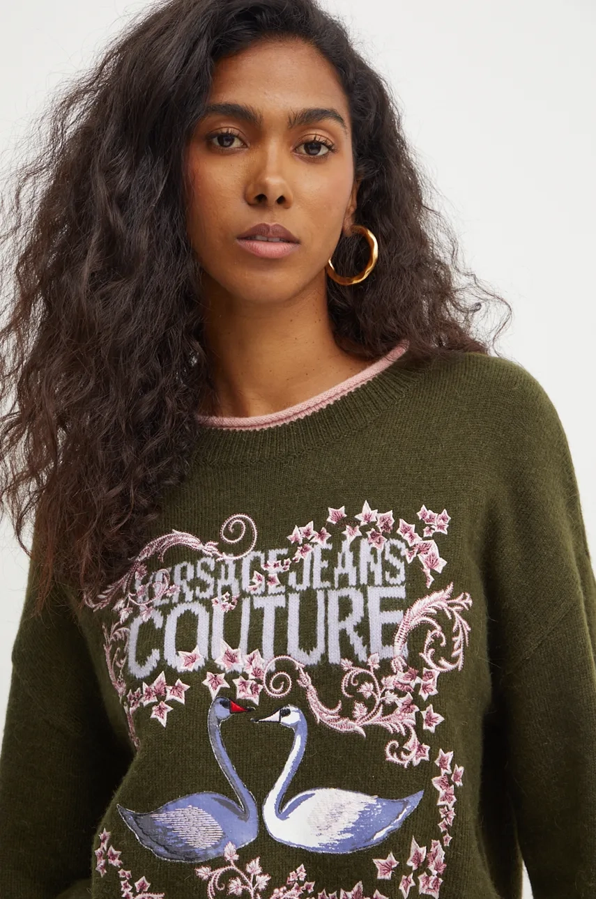 

Свитер из смесовой шерсти Versace Jeans Couture, зеленый