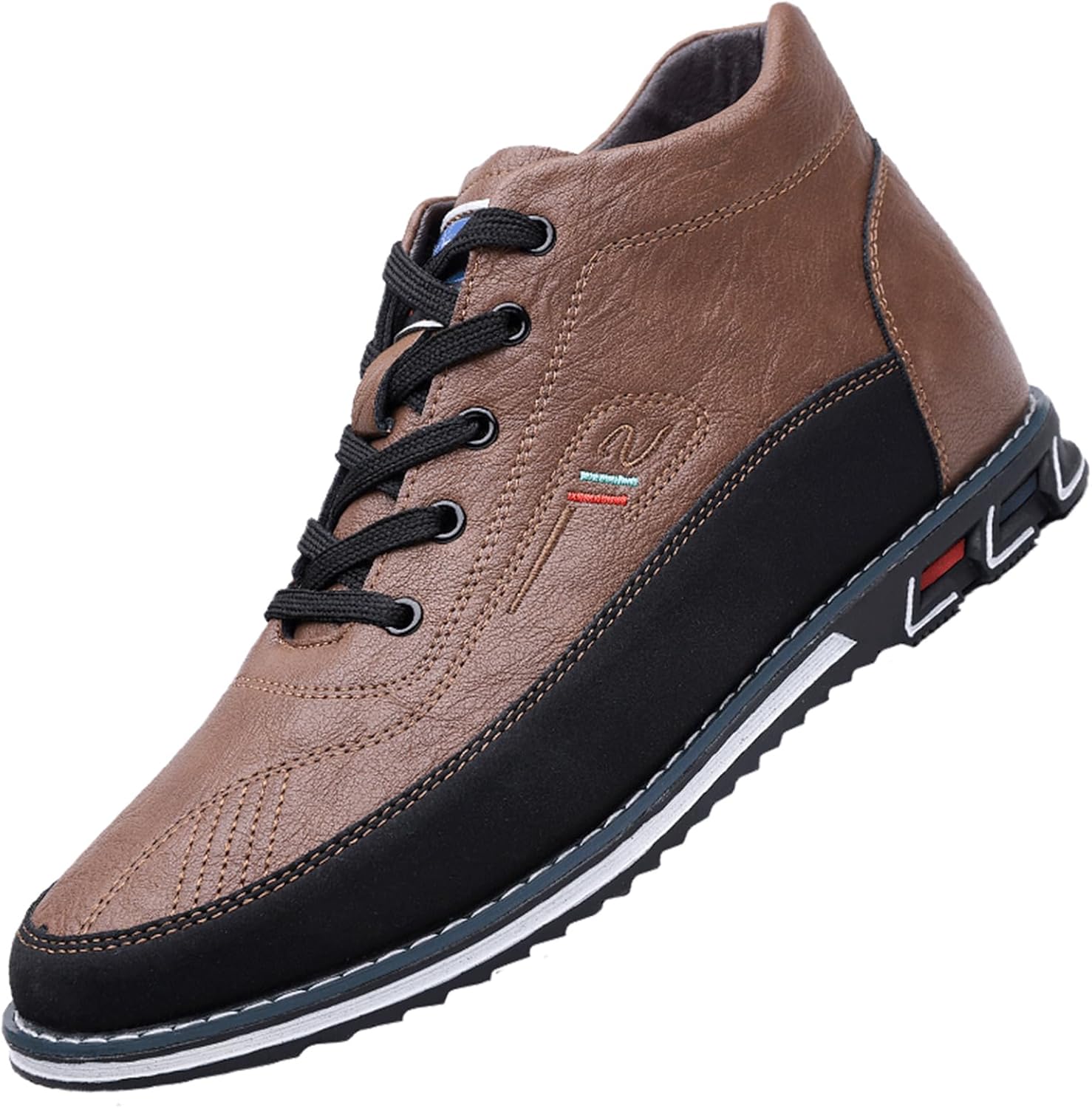 

Мужские кожаные повседневные оксфорды с ручной строчкой, регулируемой эластичной пряжкой, без шнуровки, с мягкой подошвой для вождения, работы и прогулок, размеры 6-16 Qooel, коричневый