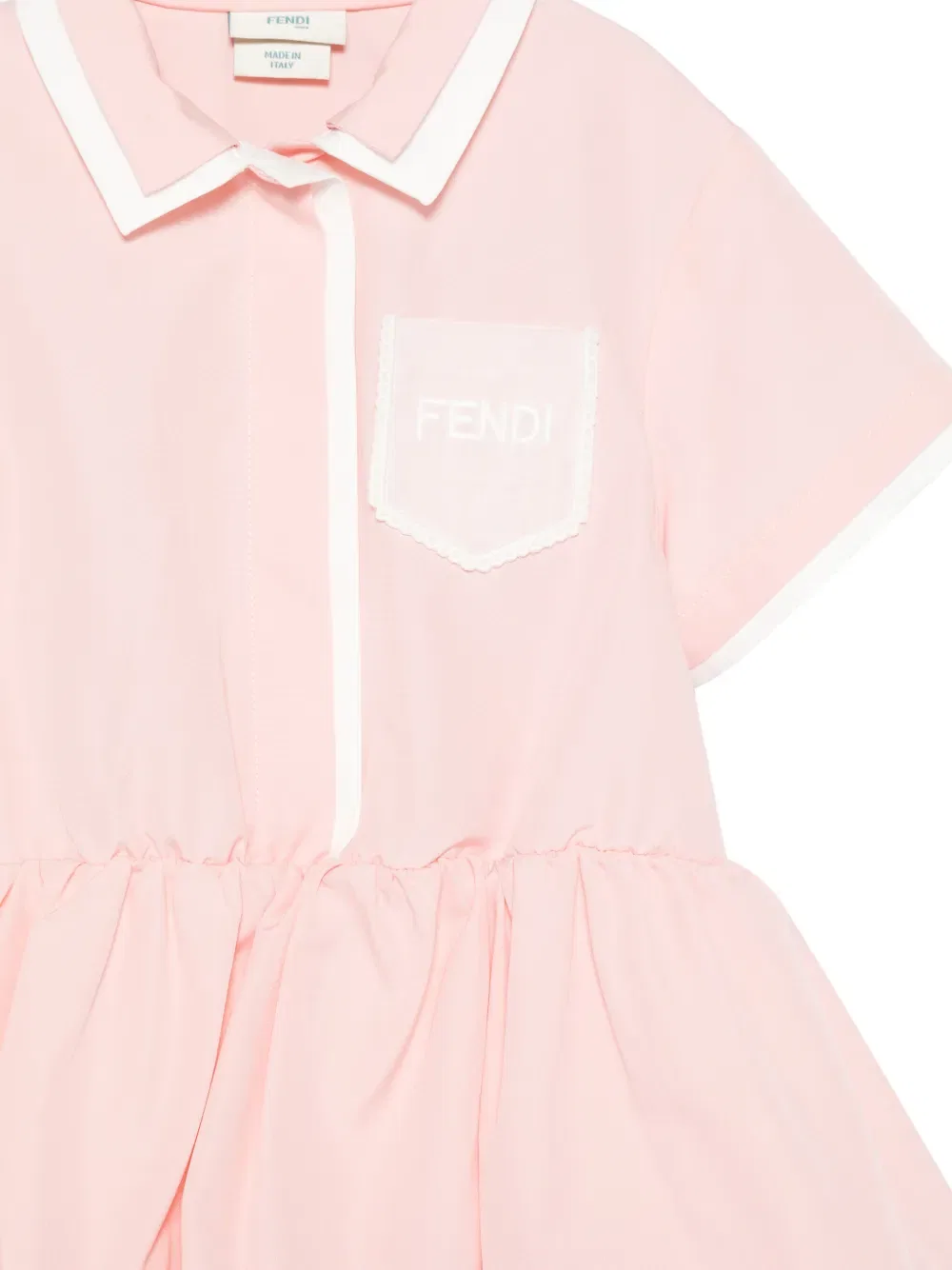 Платье с контрастной отделкой Fendi Kids, розовый — фото 3