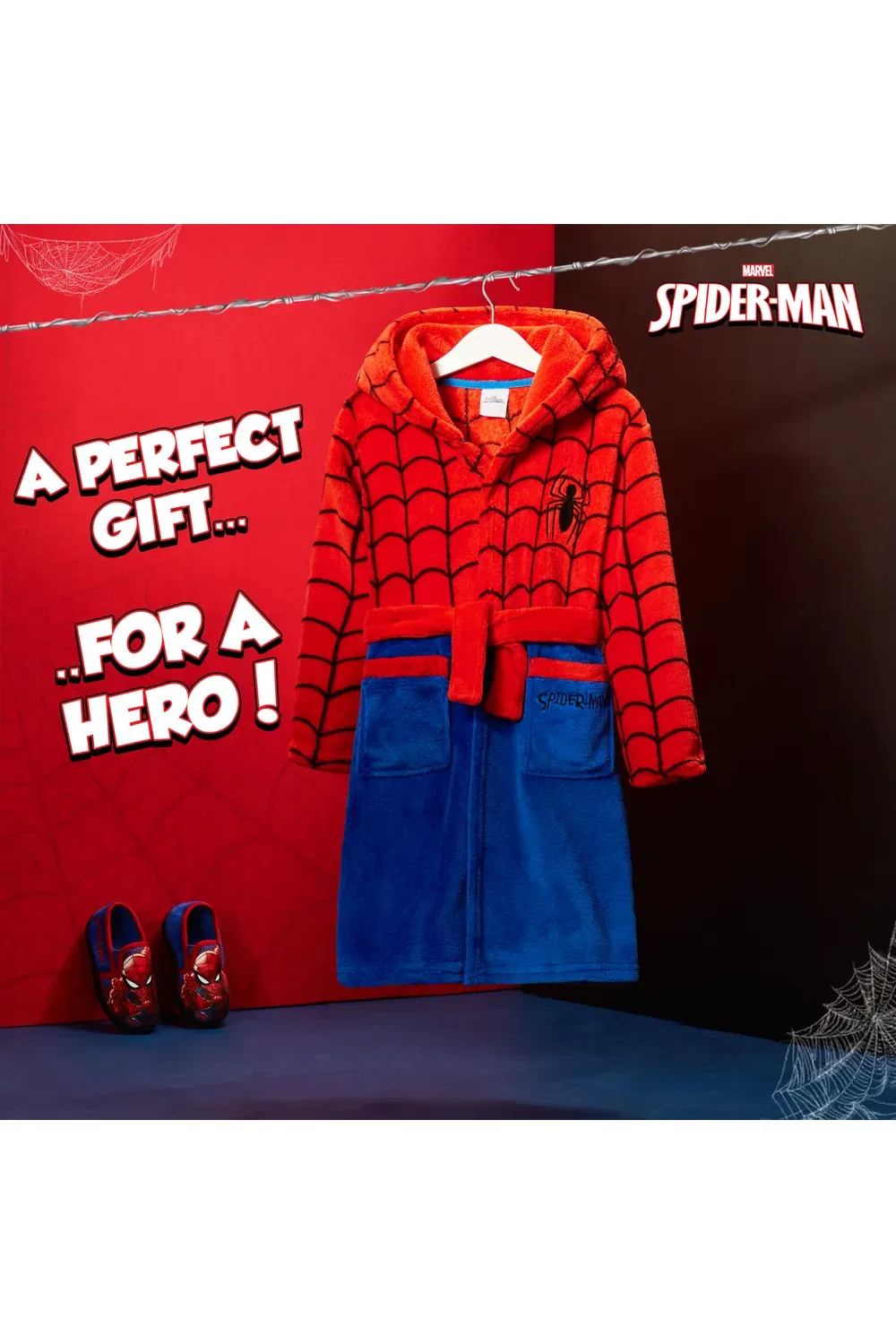 Халат Spiderman флисовый Marvel, красный — фото 2