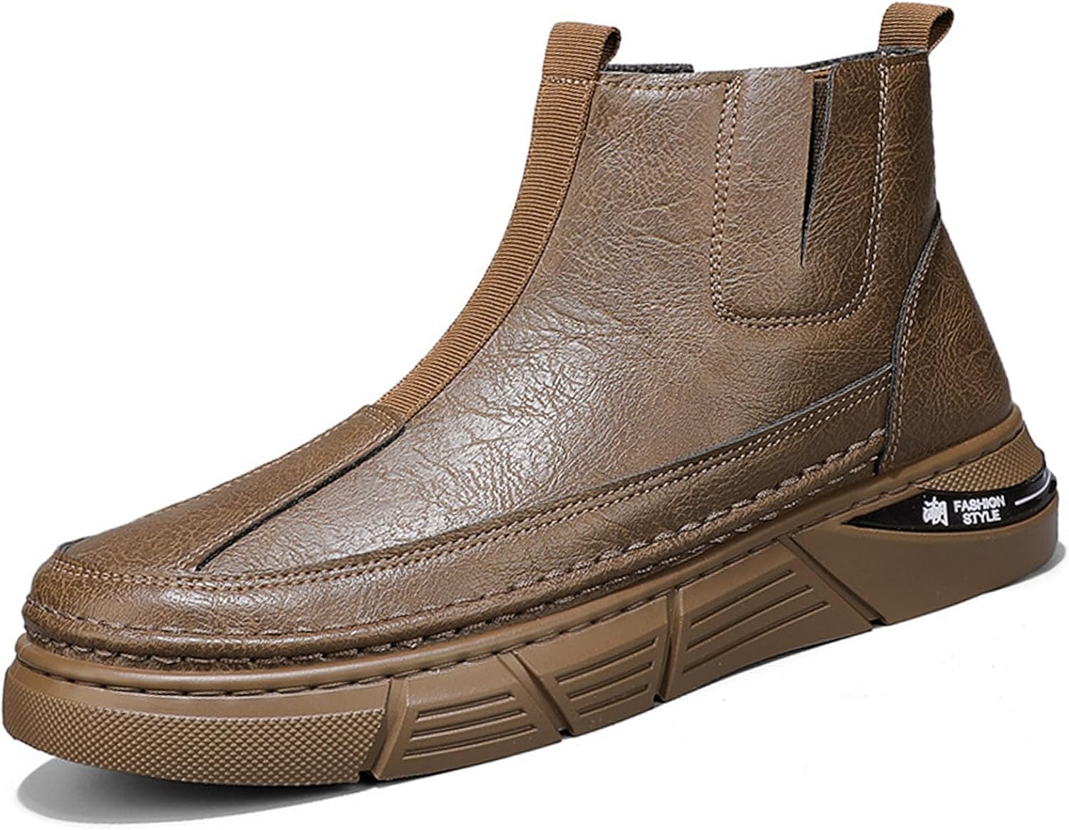 

Мужские итальянские высокие кожаные ботинки Челси, повседневные, ручной работы, без шнурков, с амортизирующей стелькой, деловые, для улицы, с мягкой подошвой, противоскользящие, низкие ботинки Чукка Devileyeze, коричневый